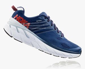 Hoka One One Men's Clifton 6 Road Running Shoes Blue/White Sale Online [ASOYN-6425]